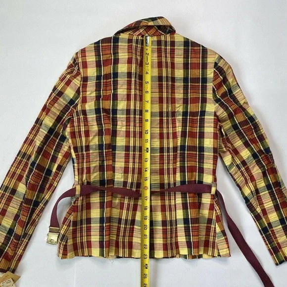 Vintage Plaid Blazer with Belt Suit Jacket size 11 - Picture 2 of 9
